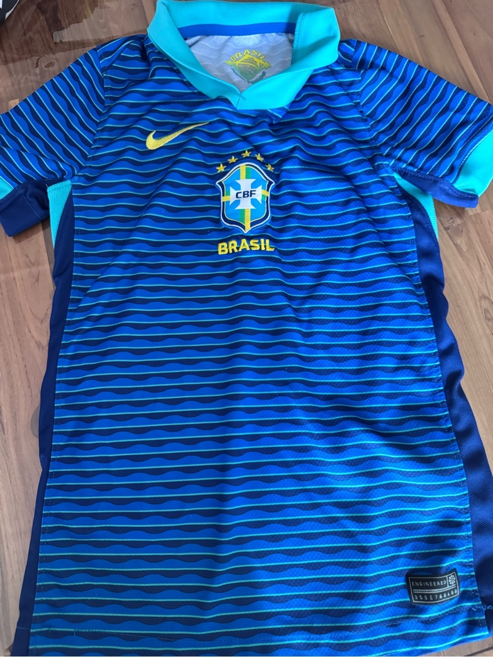 Nike Kids Brazil Soccer Top - Blue & Teal
